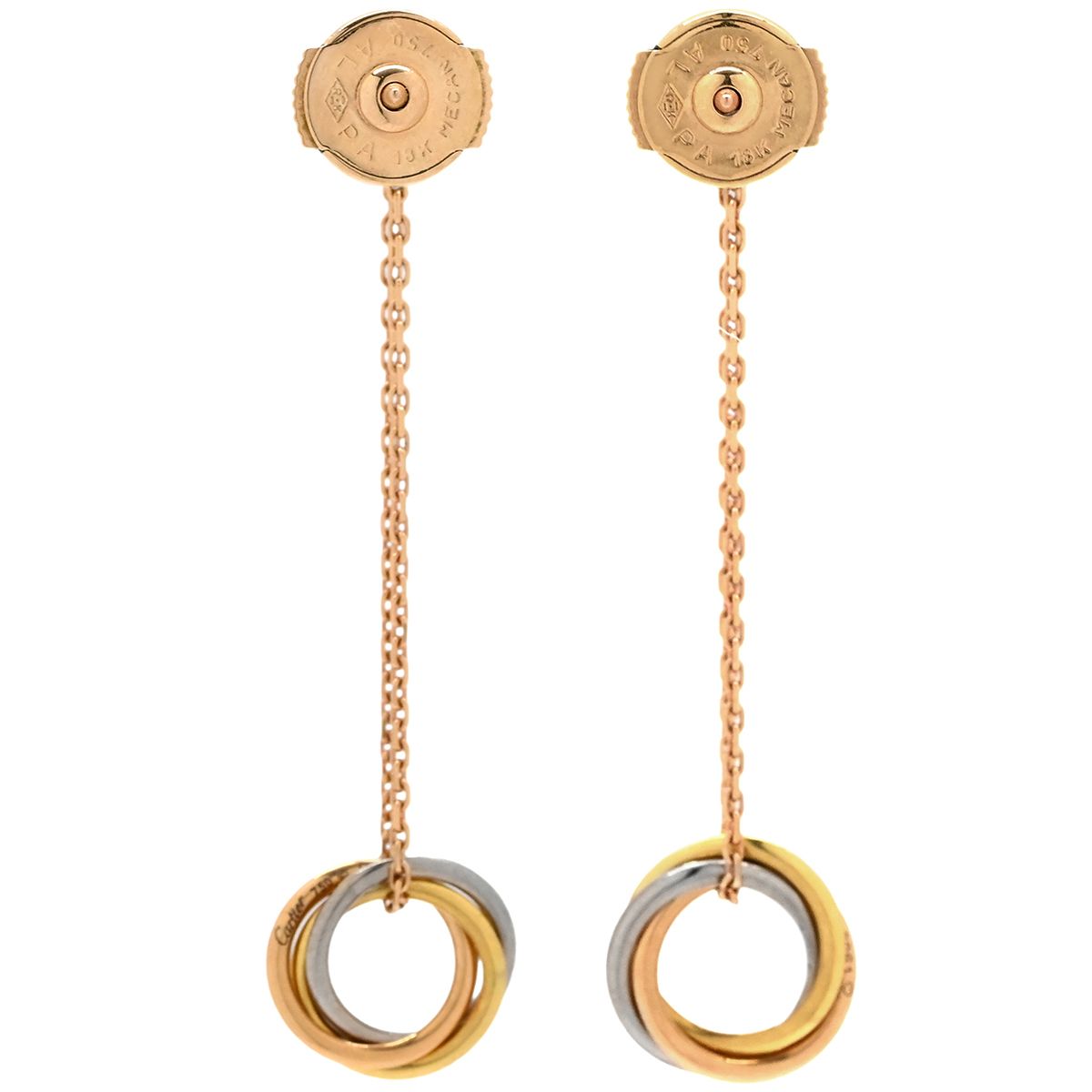 カルティエ Cartier ピアス トリニティ 1Pダイヤ ホワイトゴールド