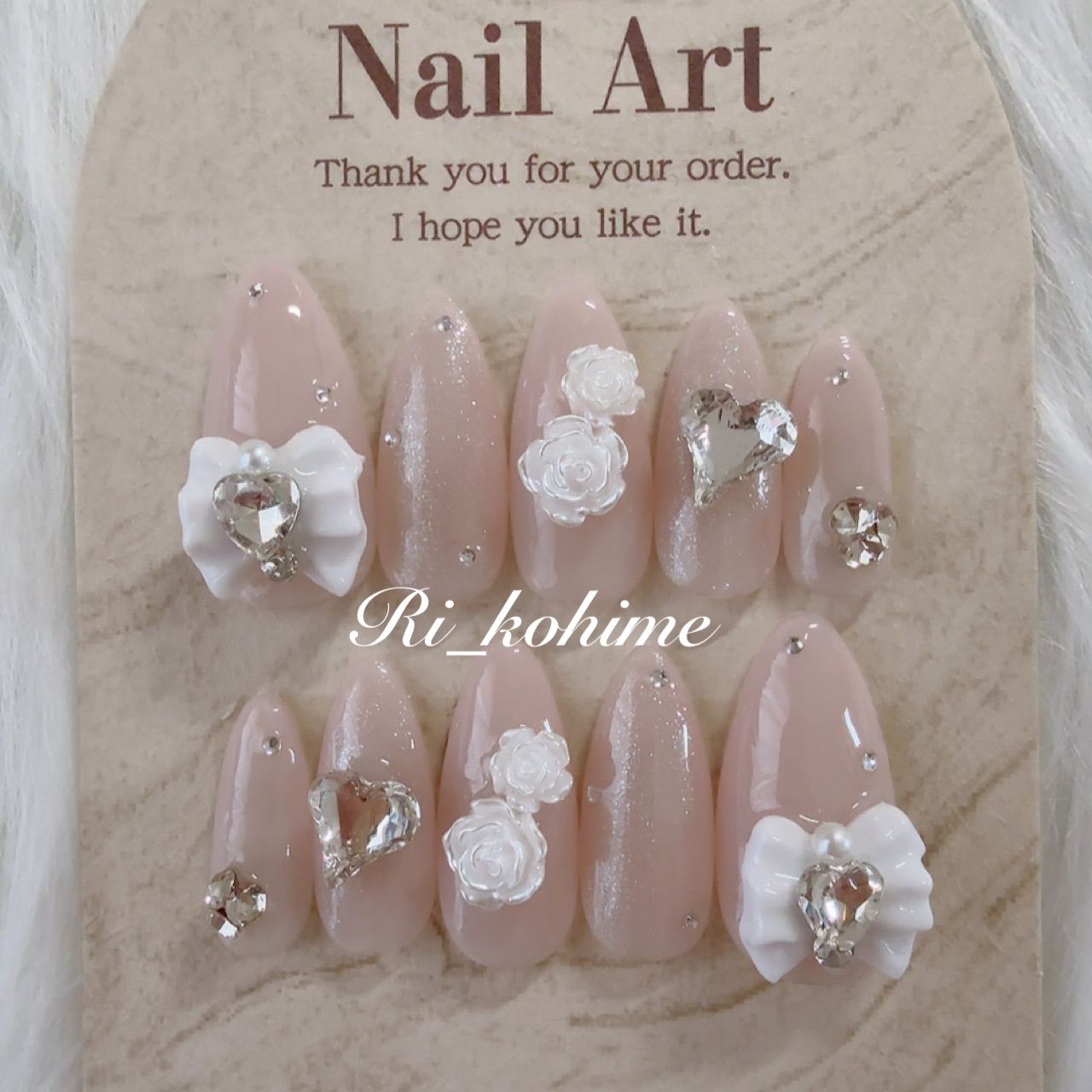 ネイルチップ 現品 フレンチガーリー ちゅるん ニュアンス バレエコア