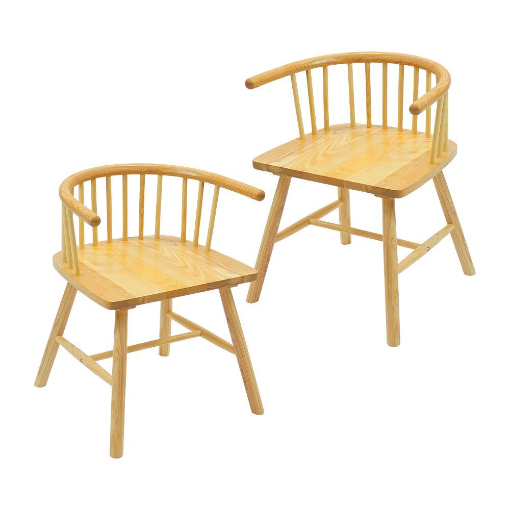 ダイニングチェア お掃除ロボット対応 ハンギング ウィンザーチェア 天然木 アッシュ 2脚 アームチェア ダイニング 北欧 モダン  肘付き ローバック 椅子 食卓 木製 家具 hgchy (2， ウッド×ナチュラル， アッシュウッド)