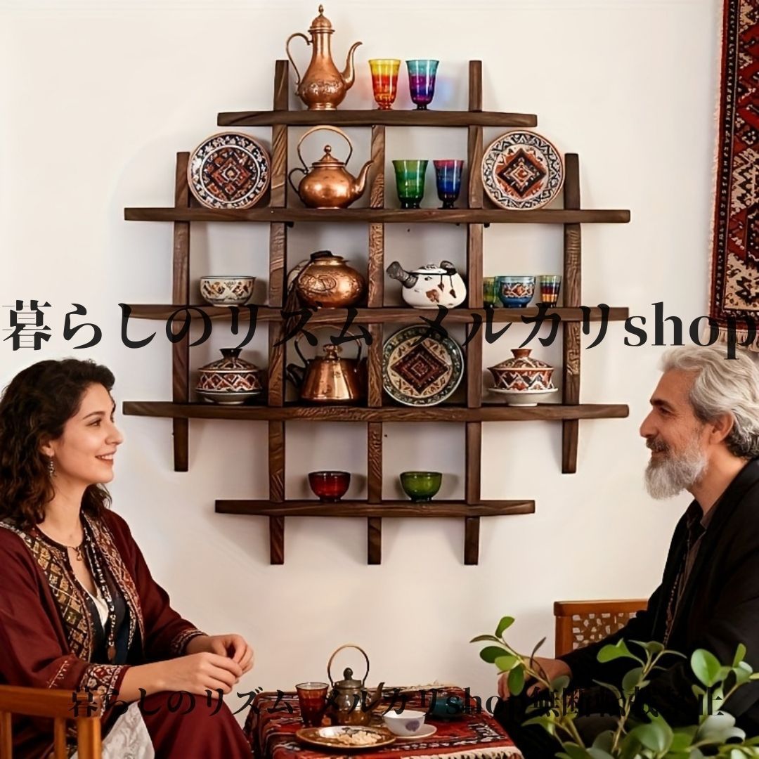 ウォールアート レトロブック 木製壁掛けラック 和風 玄関 茶セットラック 無垢材 不規則収納ラック 壁掛け棚 リビング ソファ 背景ディスプレイラック モダン ミニマリスト アートデコレーション リビング 和室 キッチン 和モダン ダークブラウン