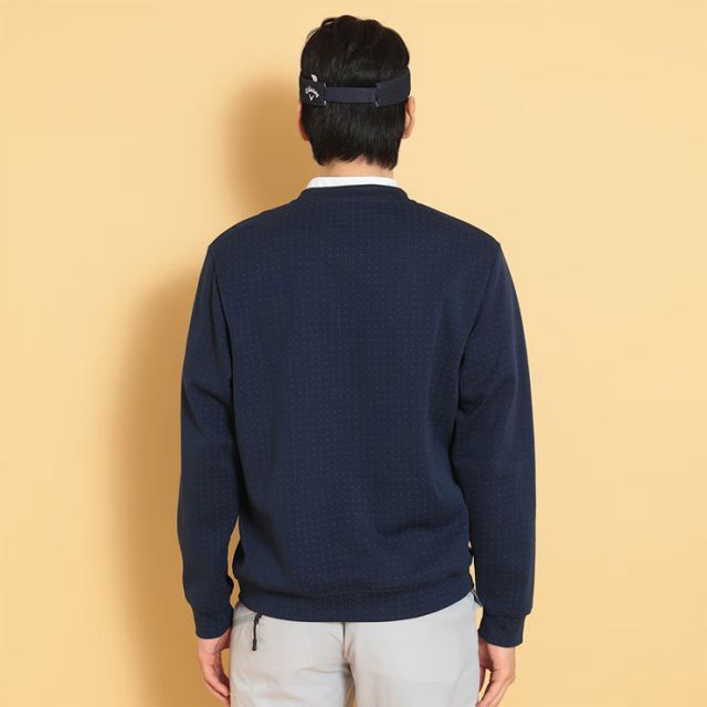 種類7：ネイビー(1120)/3L キャロウェイ ドットプリント クルーネック