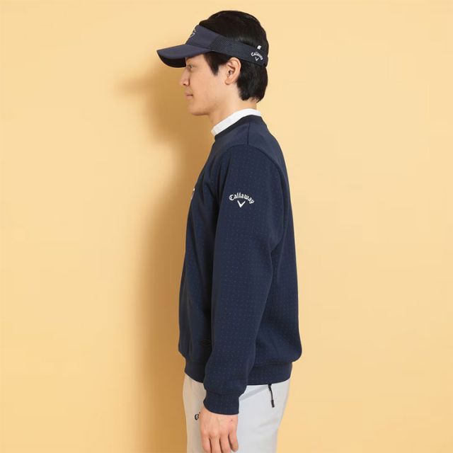 種類7：ネイビー(1120)/3L キャロウェイ ドットプリント クルーネック