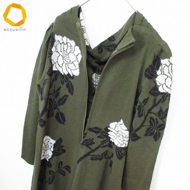 サイトウトヨコ 斉藤都世子 ニットワンピース ロング 花 レディース