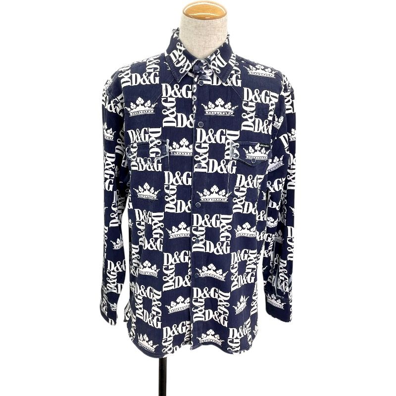 ドルチェ＆ガッバーナ Dolce & Gabbana ロゴ総柄プリント長袖シャツ