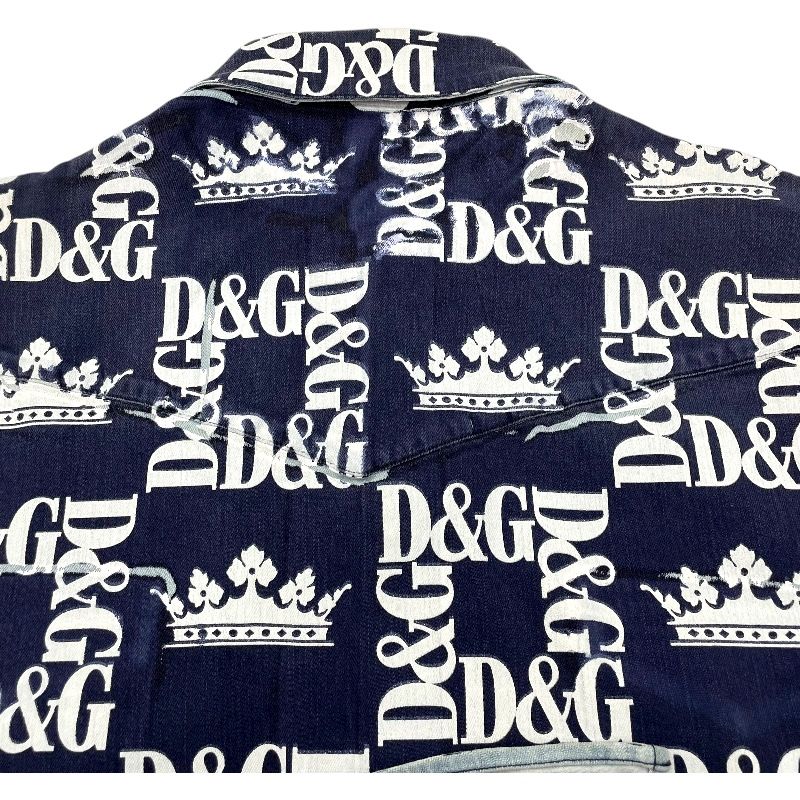 ドルチェ＆ガッバーナ Dolce & Gabbana ロゴ総柄プリント長袖シャツ