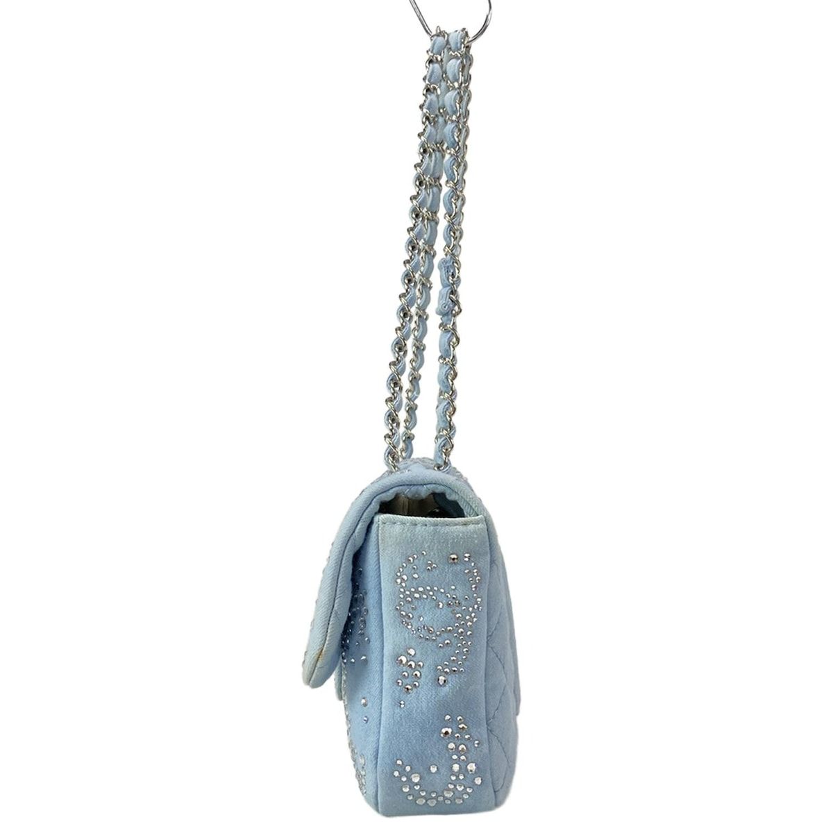 CHANEL(シャネル) ショルダーバッグ - ライトブルー ラインストーン