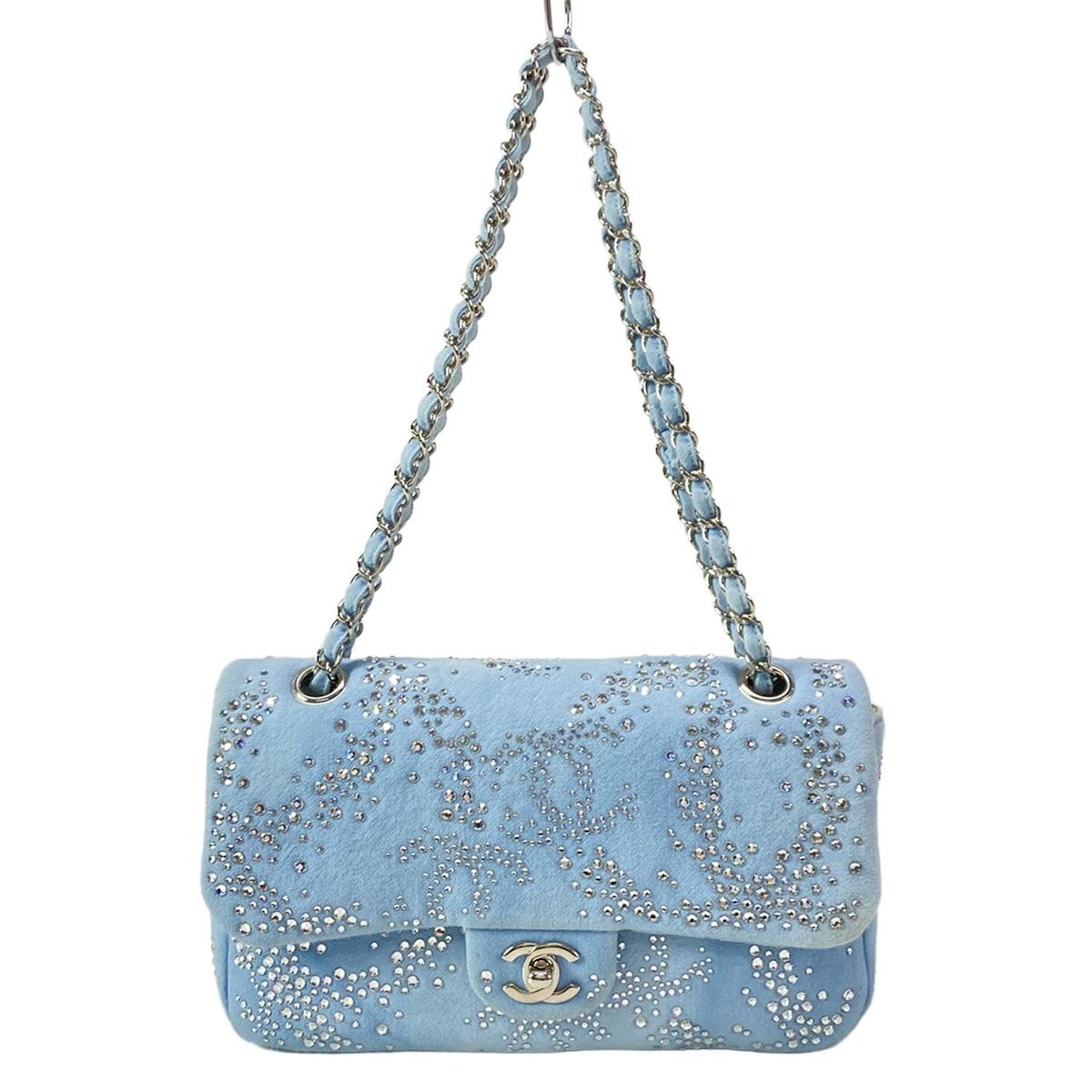 CHANEL(シャネル) ショルダーバッグ - ライトブルー ラインストーン