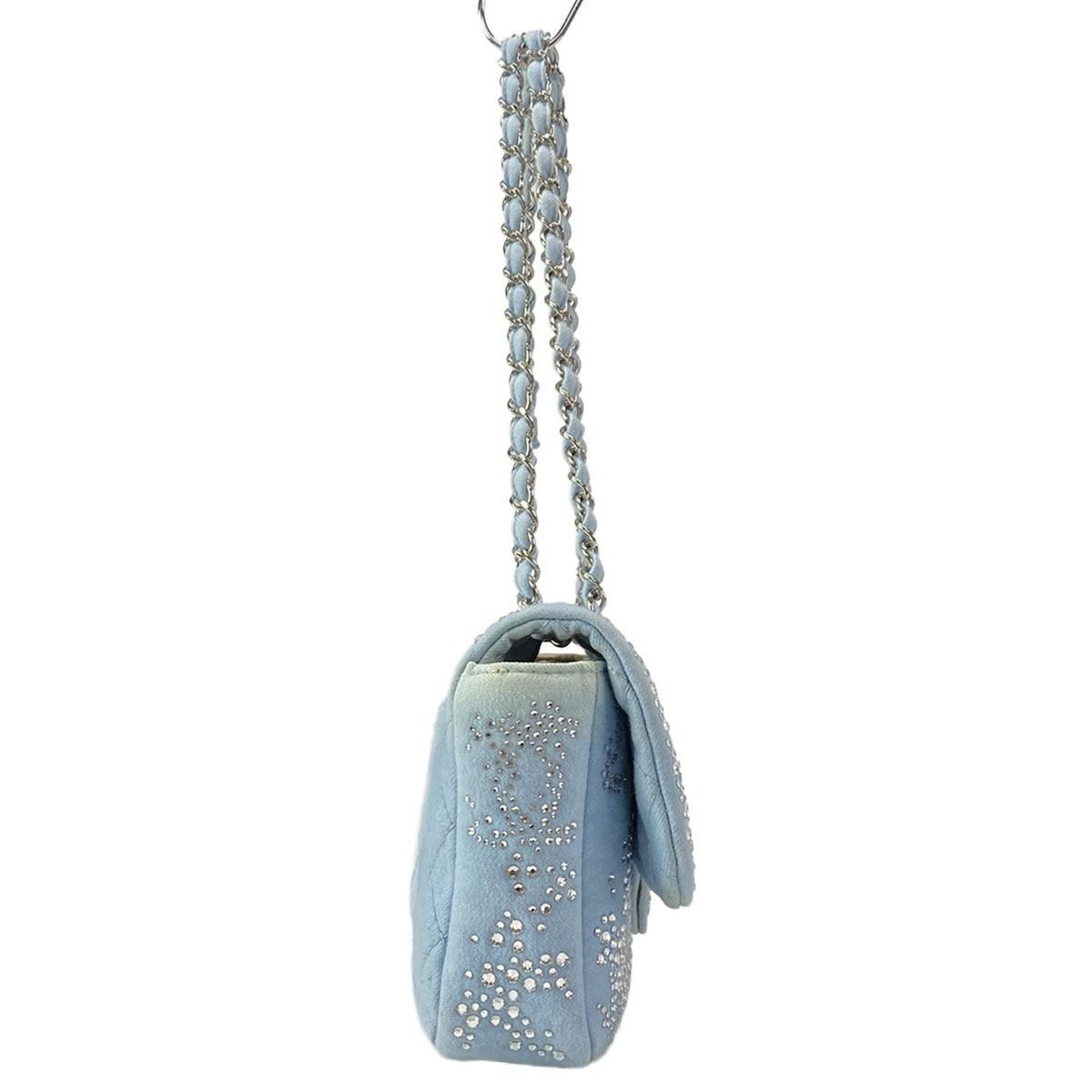 CHANEL(シャネル) ショルダーバッグ - ライトブルー ラインストーン