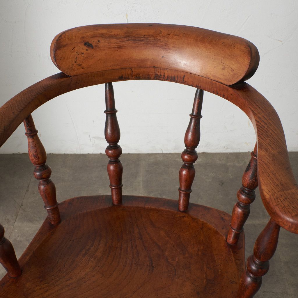 英国 アンティーク スモーカーズボウ ウィンザーチェア 古木