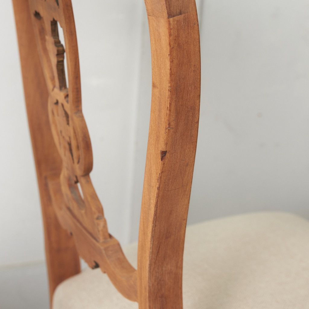 張替済 4脚セット 英国 アンティーク ダイニングチェア ストリップド