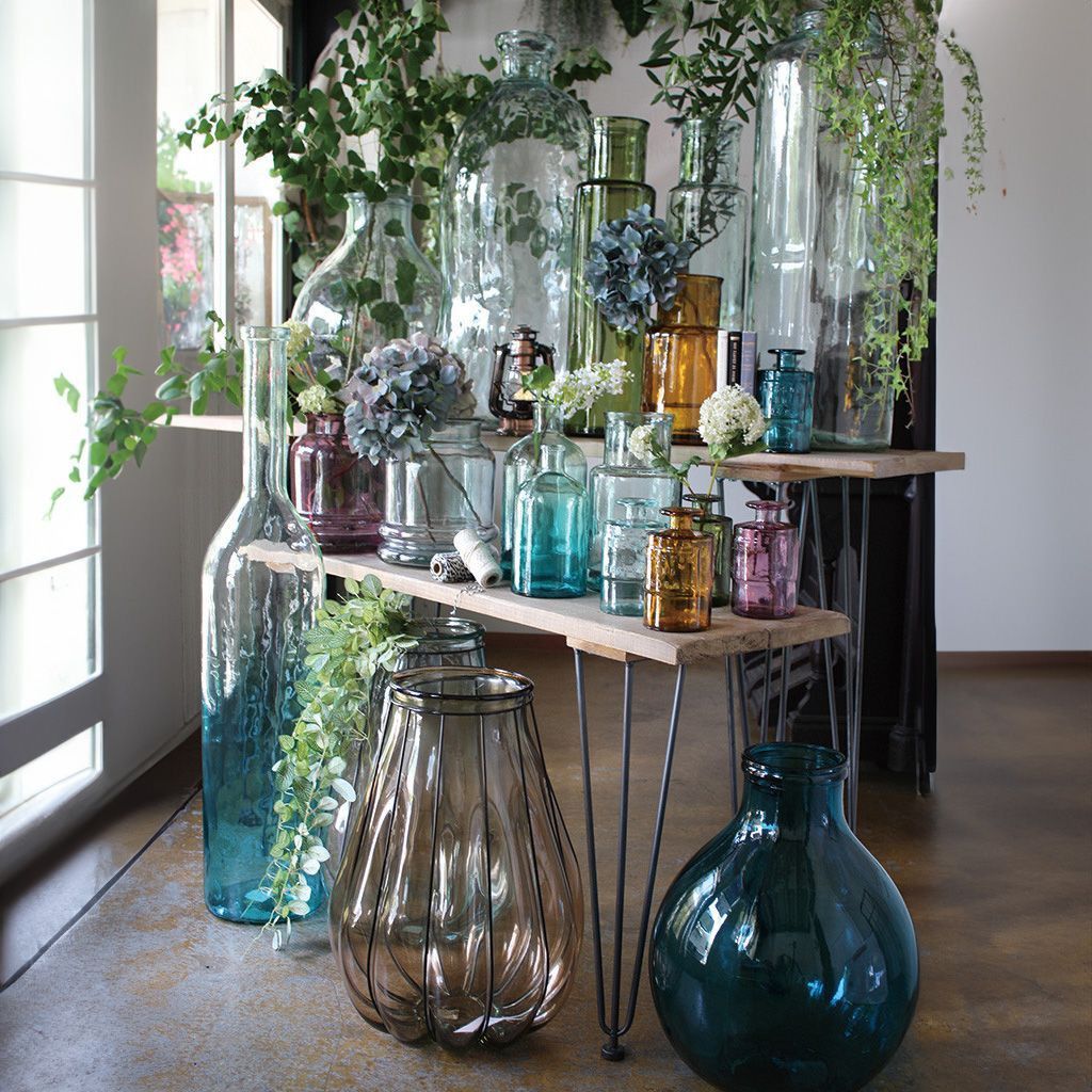 リサイクルガラス フラワーベース SEIS アンバー 花瓶 大きい 透明