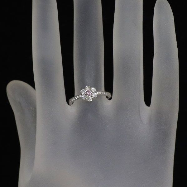 新品 希少 Pt900 天然ピンク ダイヤモンド リング 0.084ct FIPP SI2 D0