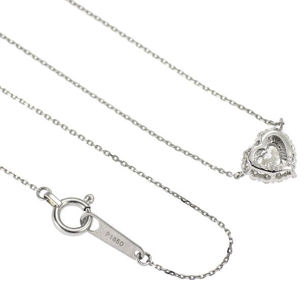 新品 Pt900/ Pt850 ハートシェイプ ダイヤモンド ペンダントネックレス