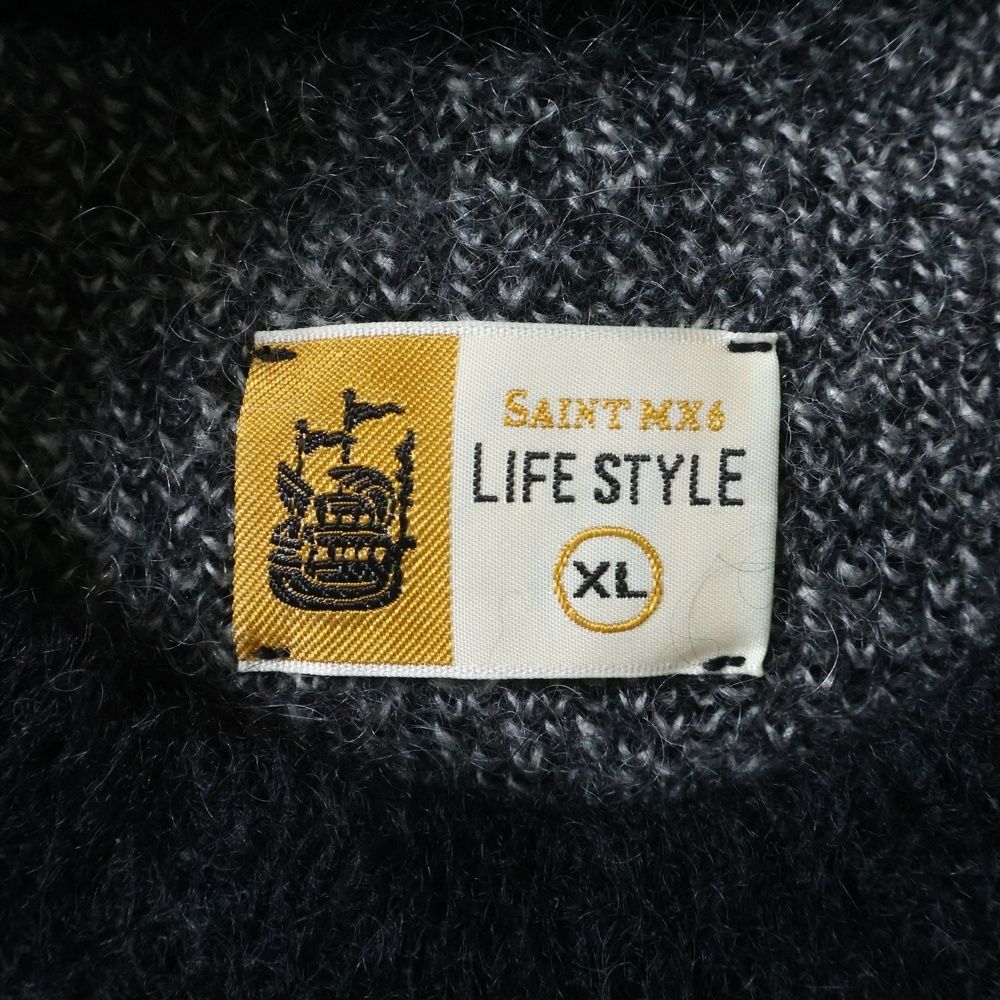 SAINT MICHAEL (セントマイケル) 23AW CREW NECK KNIT フロントロゴ