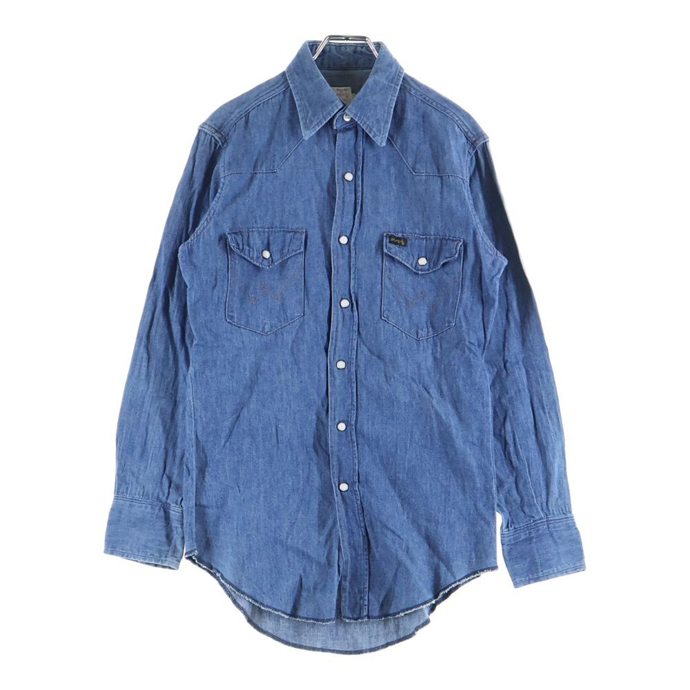 ビンテージ wrangler/ラングラー デニムシャツ 27MW 70年代 Wrangler (ラングラー) 70S VINTAGE 27MW ヴィンテージ 白タグ デニム