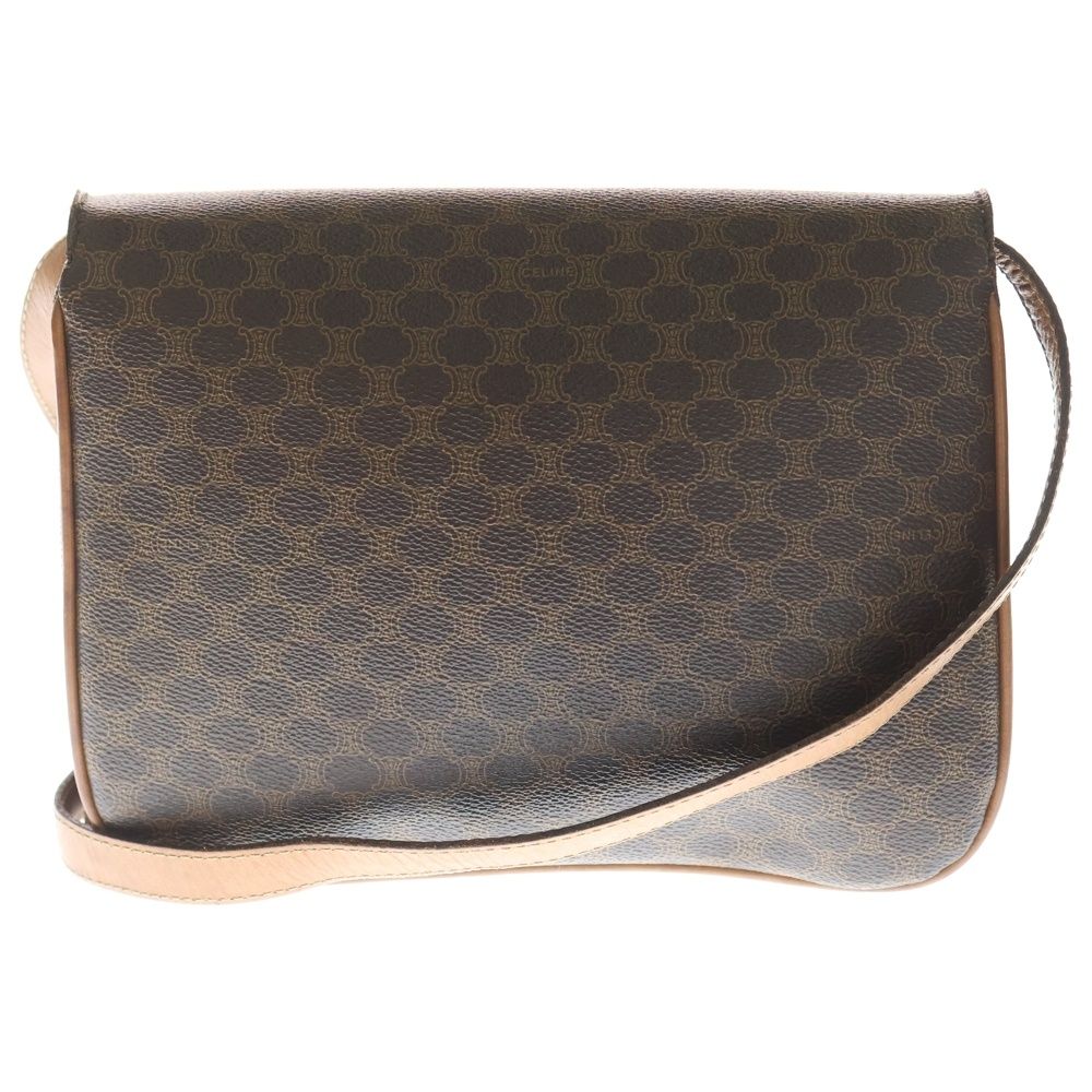 CELINE (セリーヌ) マカダム トリオンフ レザー ショルダーバッグ