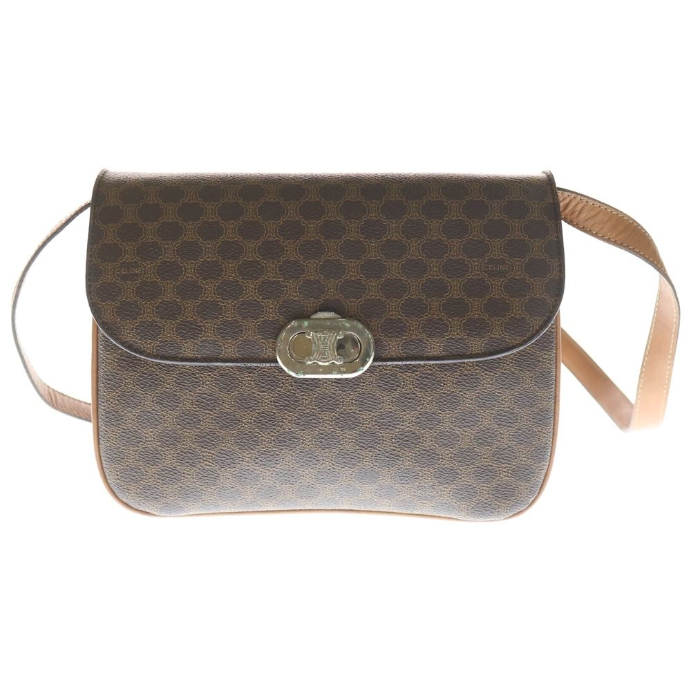 CELINE (セリーヌ) マカダム トリオンフ レザー ショルダーバッグ