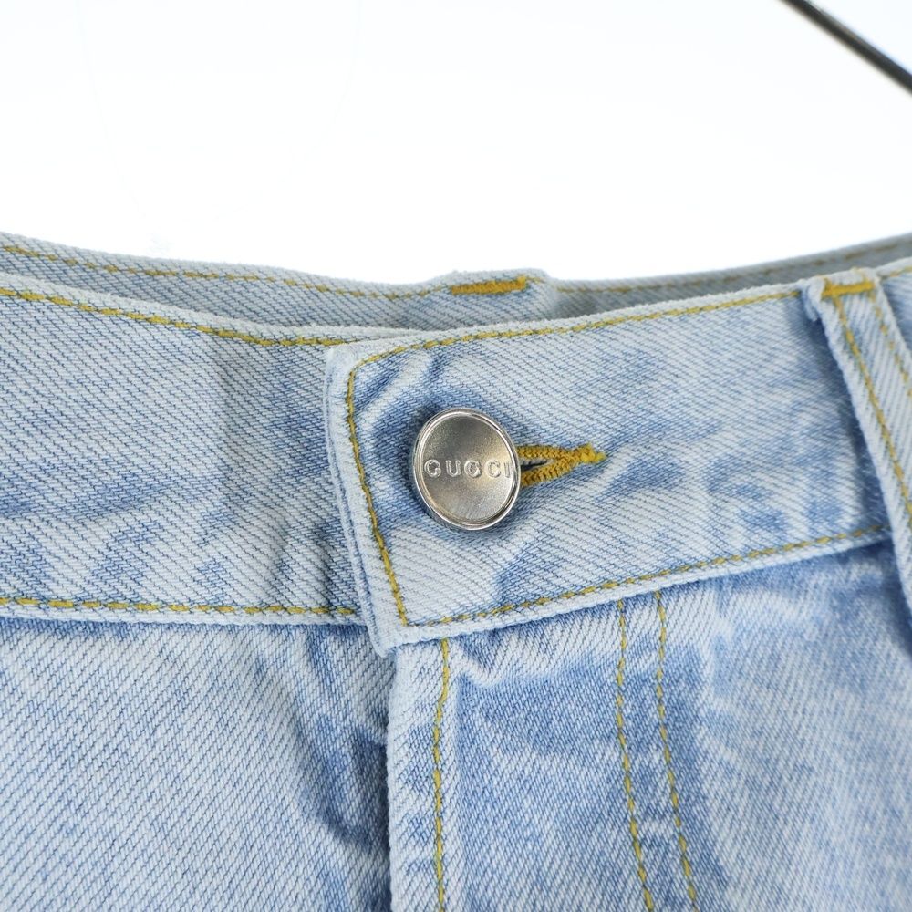 GUCCI (グッチ) GGロゴ ストレートデニムパンツ インディゴ 815629