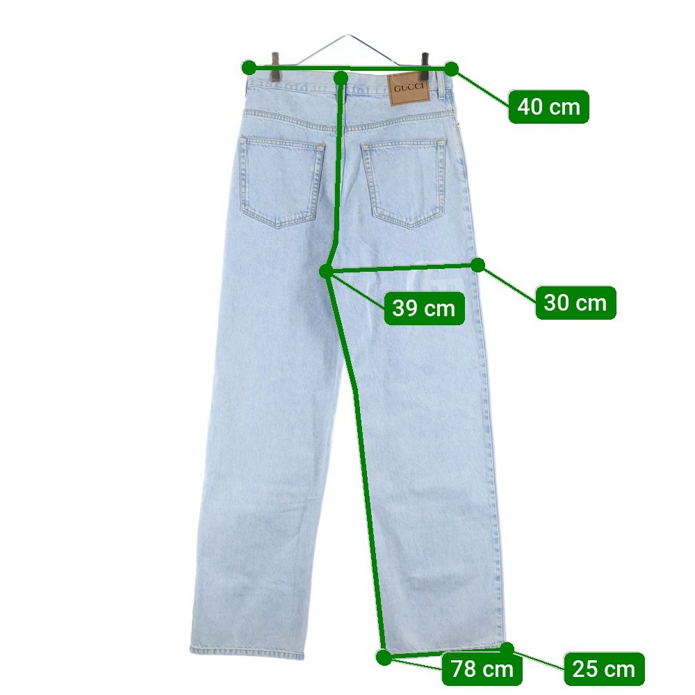 GUCCI (グッチ) GGロゴ ストレートデニムパンツ インディゴ 815629