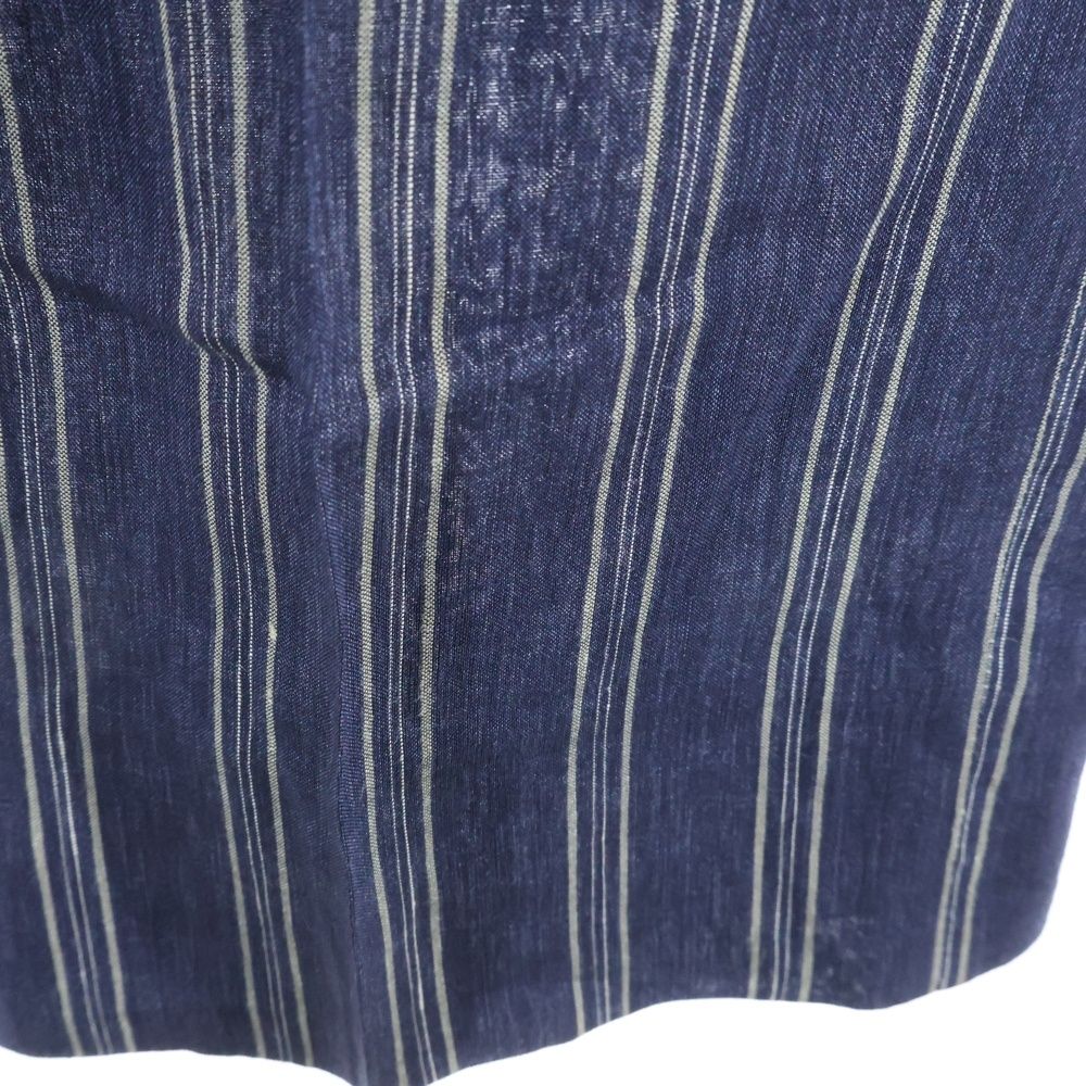 HERMES (エルメス) リネン ストライプ スラックスパンツ ネイビー