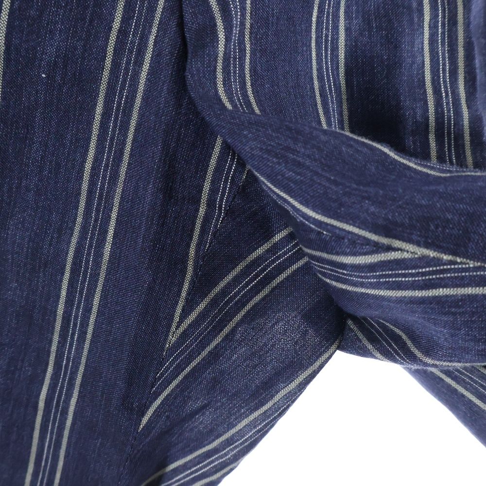 HERMES (エルメス) リネン ストライプ スラックスパンツ ネイビー