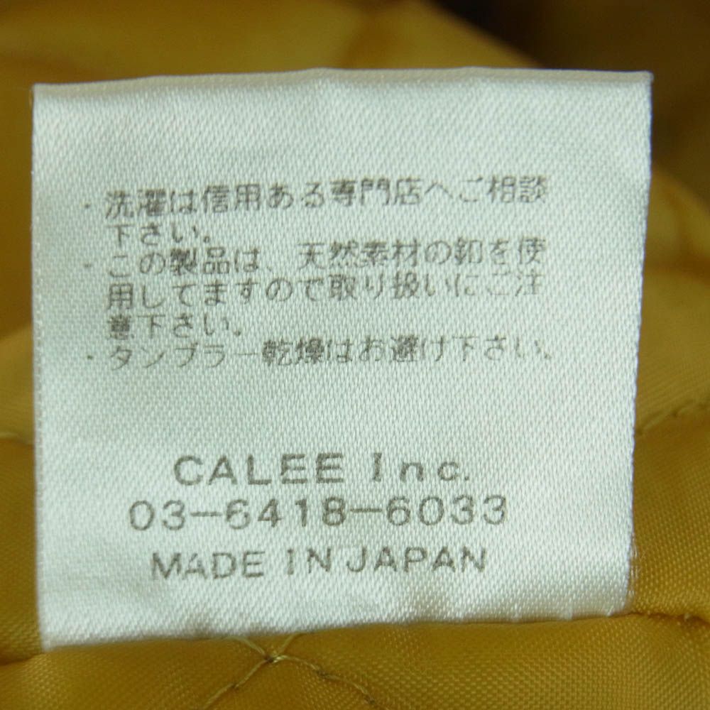 CALEE キャリー ロゴ刺繍 ワッペン ウール混 中綿 ジップ ジャケット
