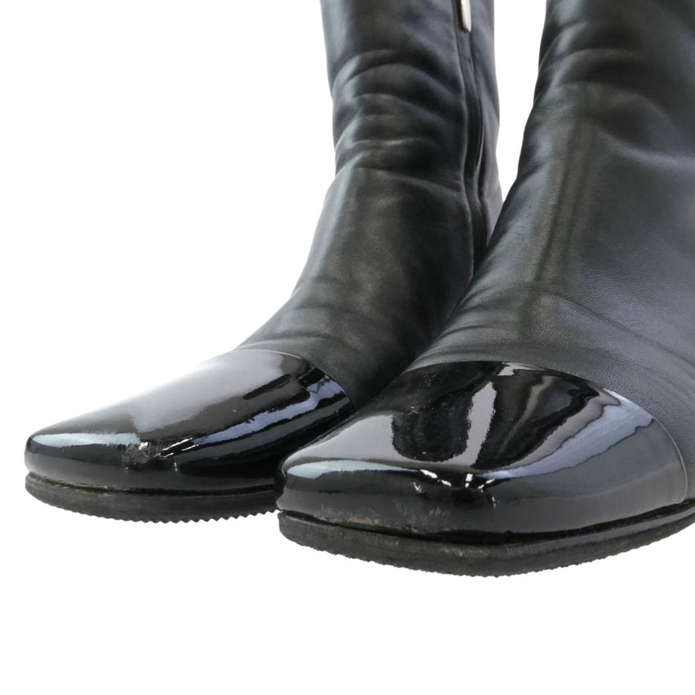 ジャンヴィトロッシ Gianvito Rossi スクエアトゥ レザー サイドジップ