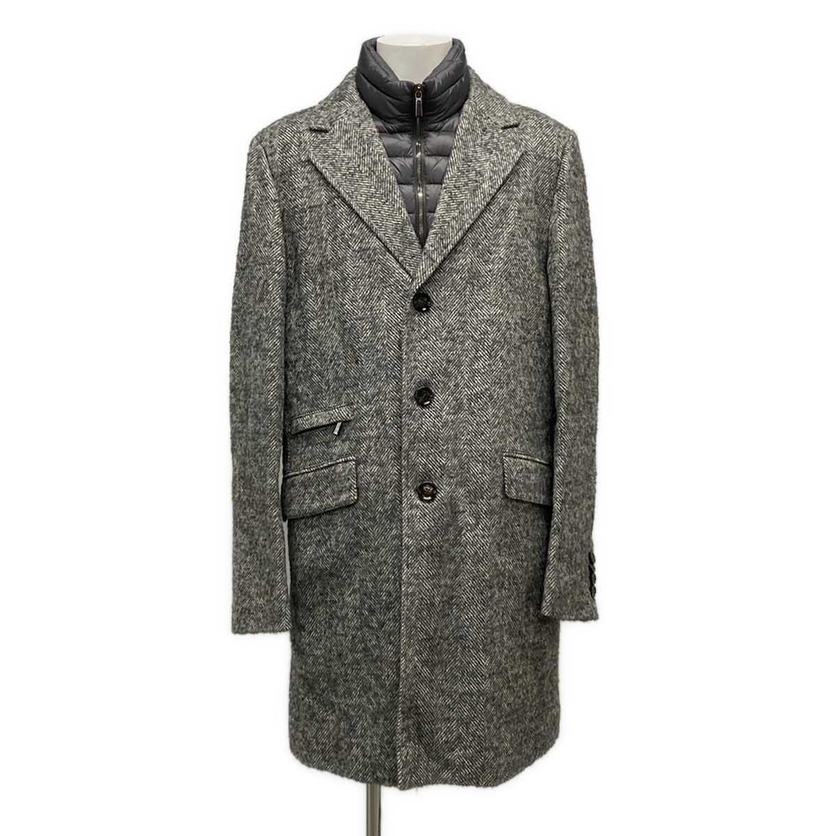 MooRER ムーレー コート サイズ52 MOORER(ムーレー) ダウンコート サイズ52 メンズ美品 - グレー×白 長袖