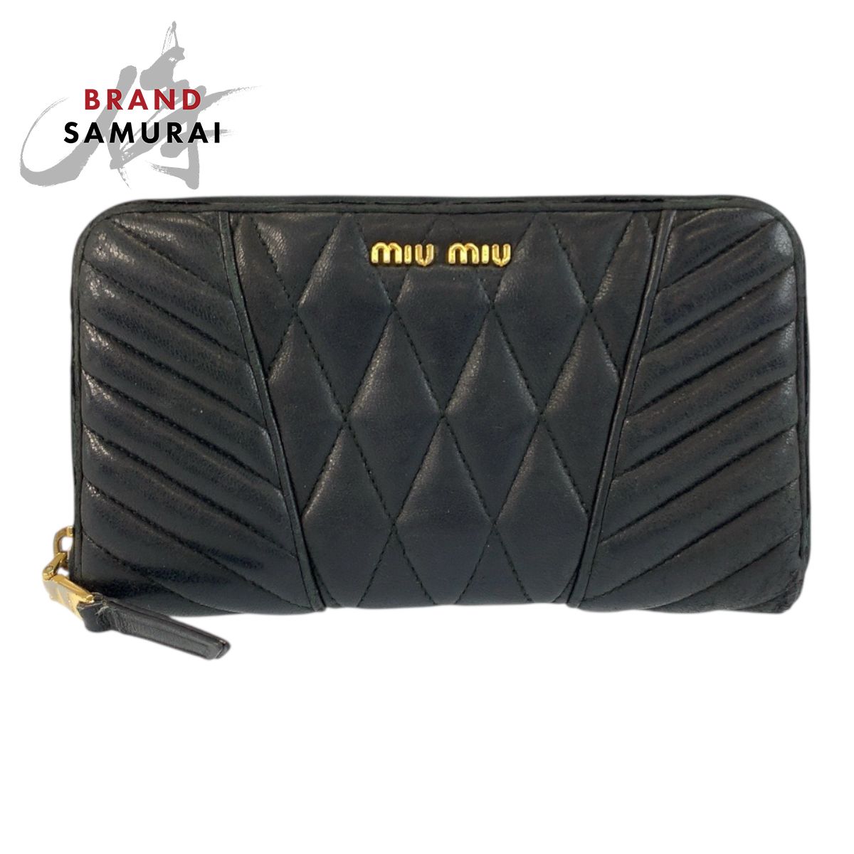 MIUMIU ミュウミュウ ナッパバイカー ブラック 黒 ゴールド金具 レザー