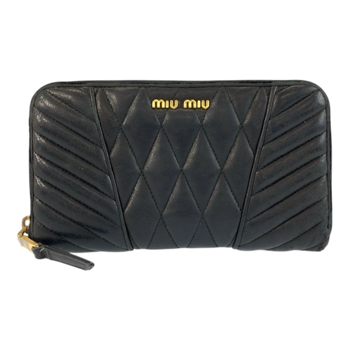 MIUMIU ミュウミュウ ナッパバイカー ブラック 黒 ゴールド金具 レザー