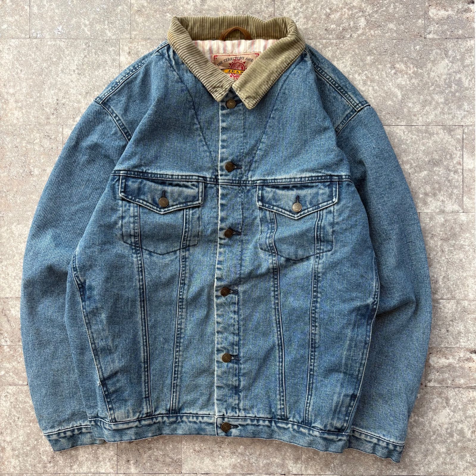 古着 TERRITORY AHEAD JEANS デニムジャケット ジージャン メンズ 襟