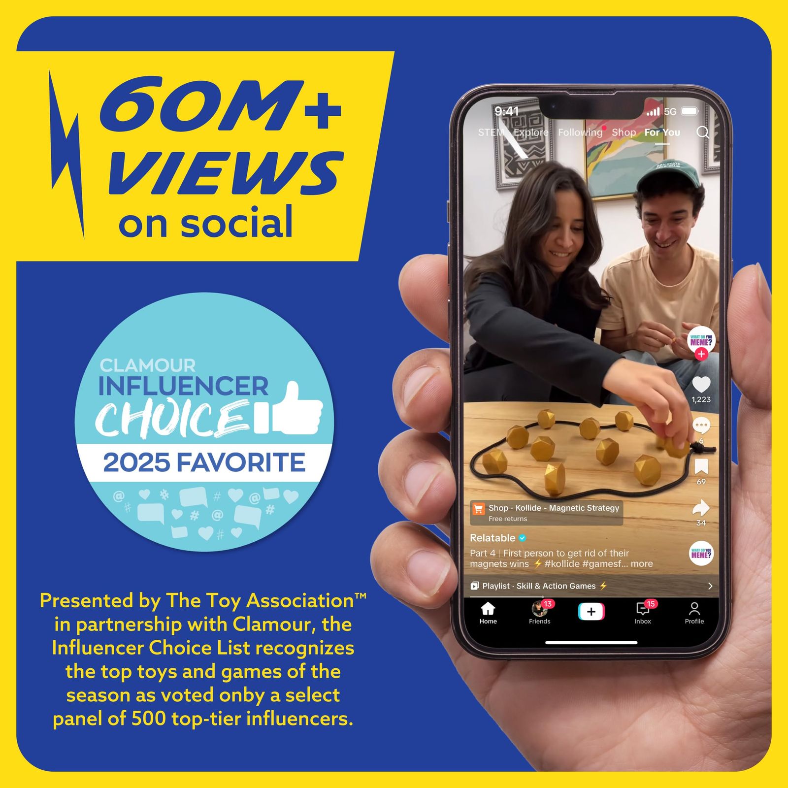 Collide by Relatable エキサイティングな磁気ゲーム ファミリーゲームナイト用 子供向けのとても楽しいゲーム ロープ1本 マグネット20本 説明書付き