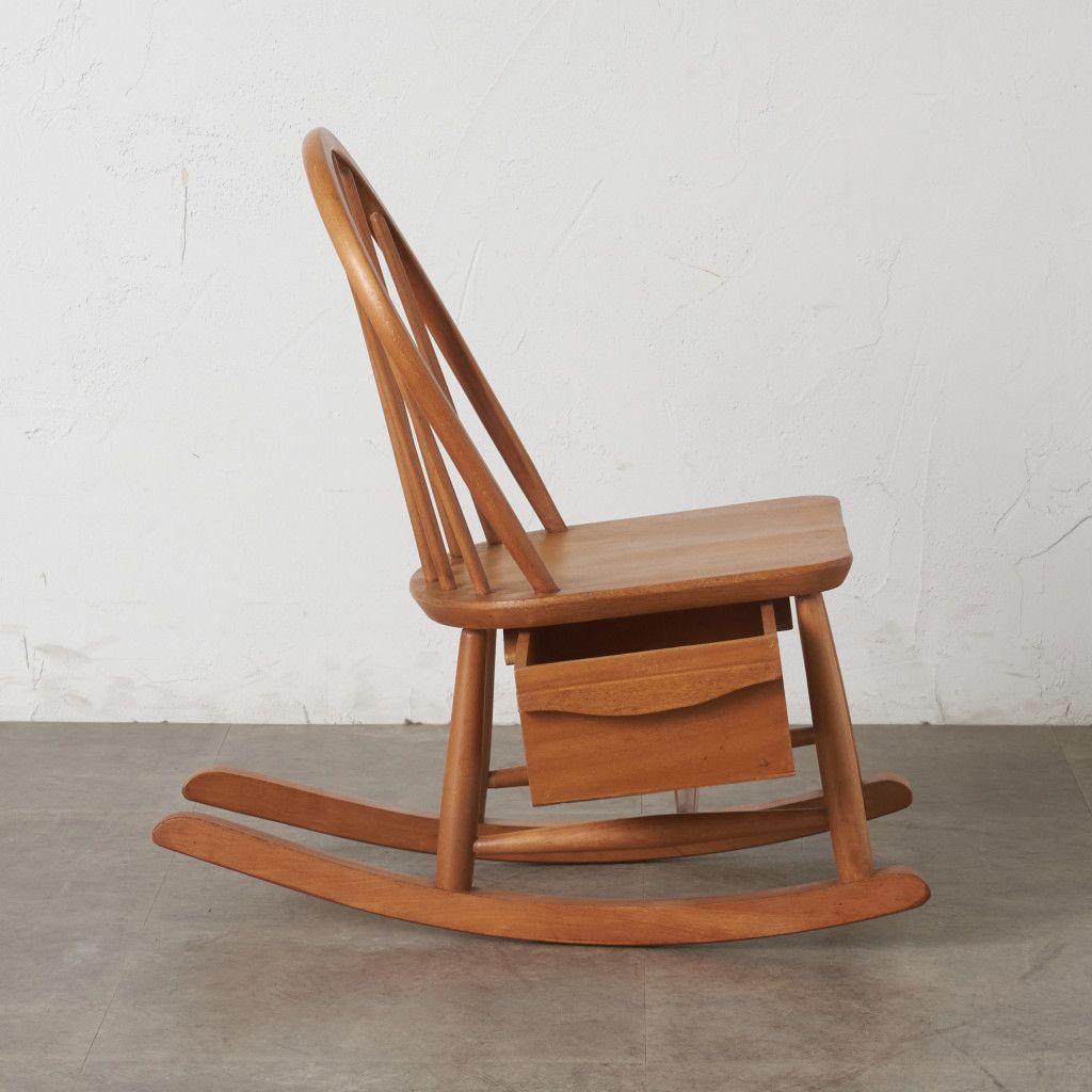 レア ercol フープバック ナーシングチェア 引き出し 収納 ロッキングチェア アーコール 英国 ヴィンテージ 揺り椅子 ウィンザー ...