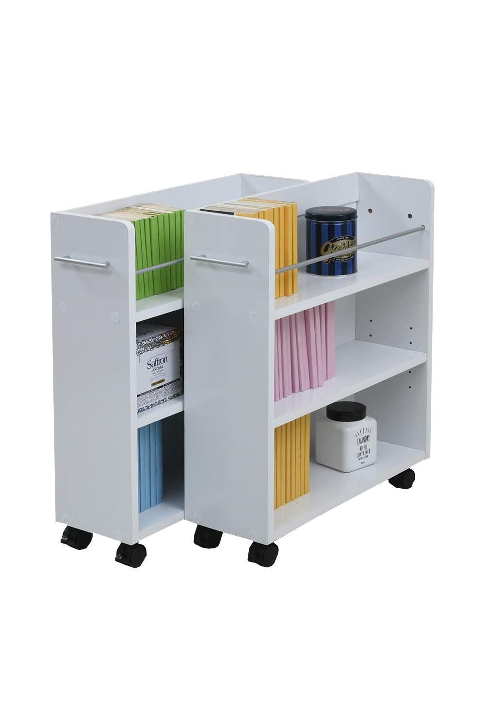 数量 ワゴン キャスター付き 奥行58 SGT-0128-WH 幅19 セット 本棚 ラック ホワ 収納 クローゼット JKプラン