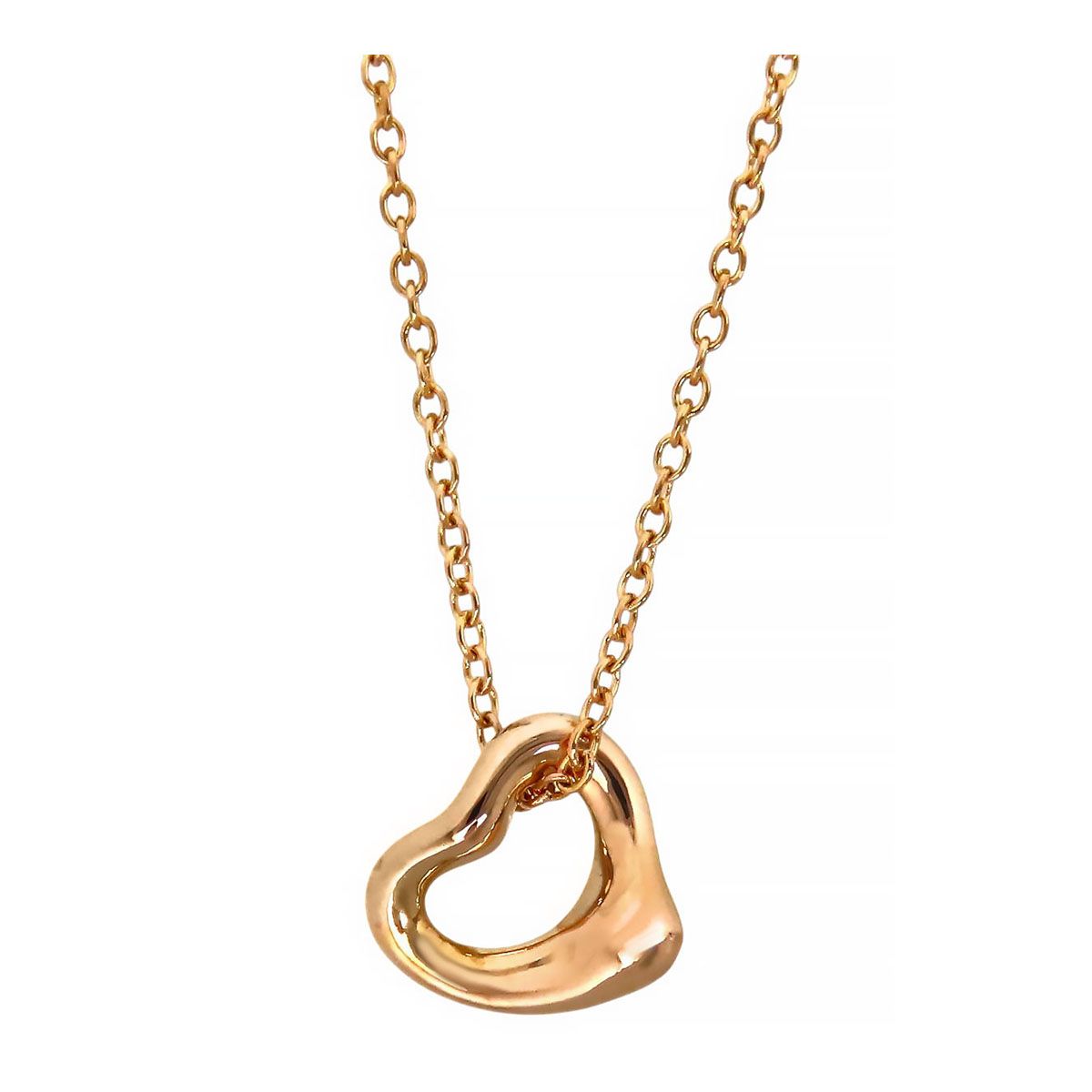 ティファニー オープンンハート ネックレス AU750 (K18PG) レディース