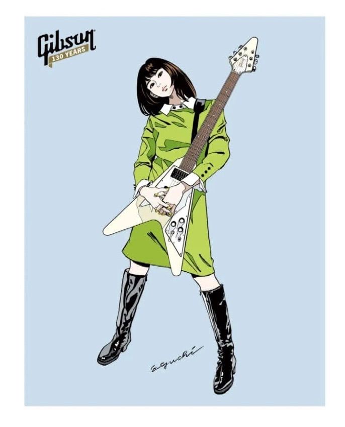 ギブソン Gibson 130 years 江口寿史 スペシャルアートワークポスター ギブソンフライングVアートポスター 2点まとめ売り 印刷物 コレクション