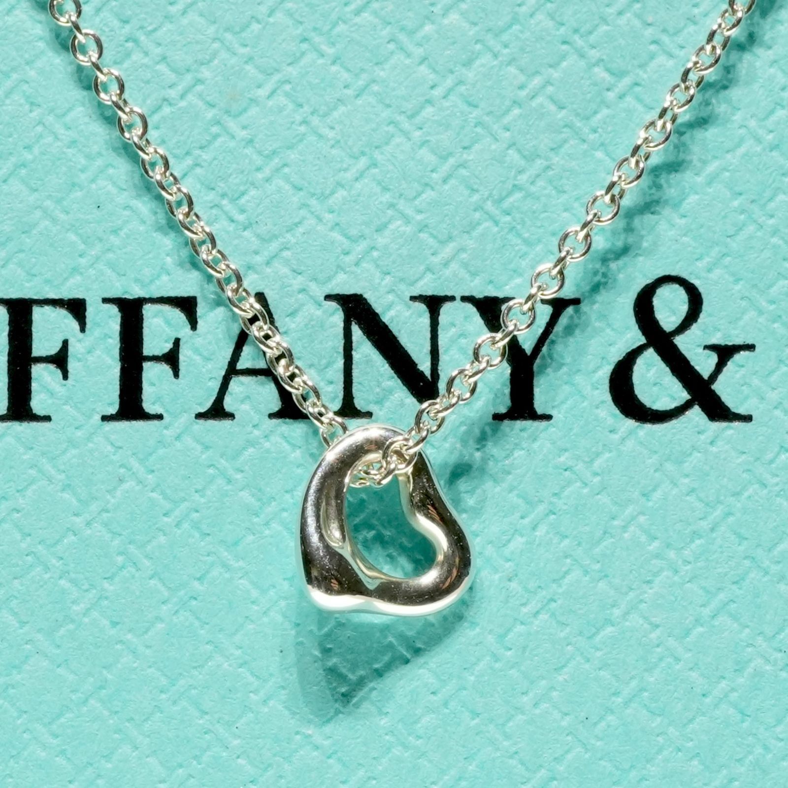 極美品WEB限定 ティファニー ミニ オープンハート ネックレス/25-2768