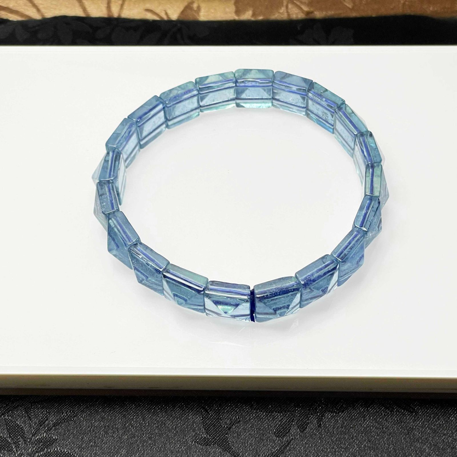 天然水晶☆【100Aブルーアクアマリン】☆ダイヤモンドカットブ