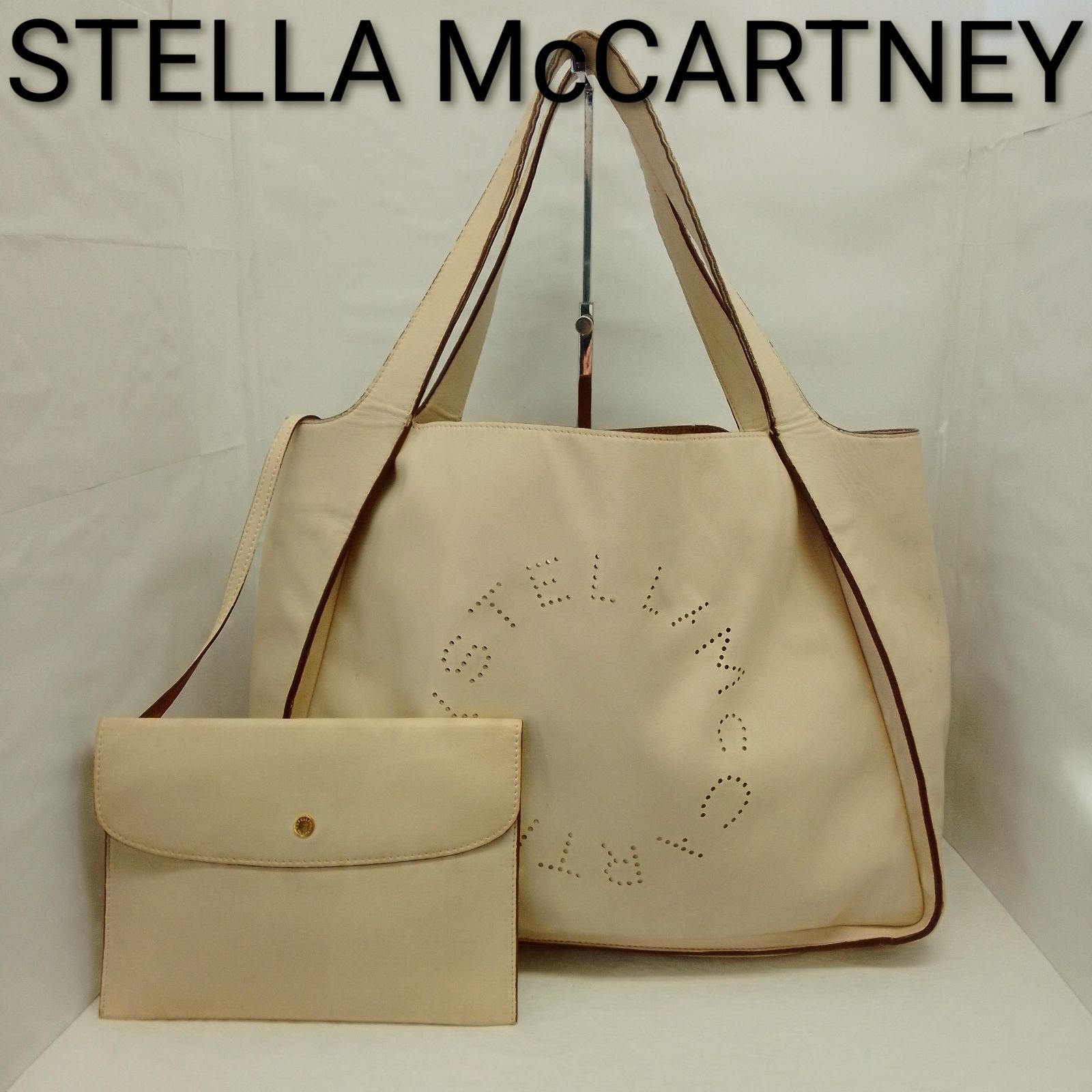STELLA McCARTNEY ロゴ パンチング トートバッグ ポーチ付 STELLA McCARTNEY ロゴ パンチング トートバッグ ポーチ付 | ヤマダ