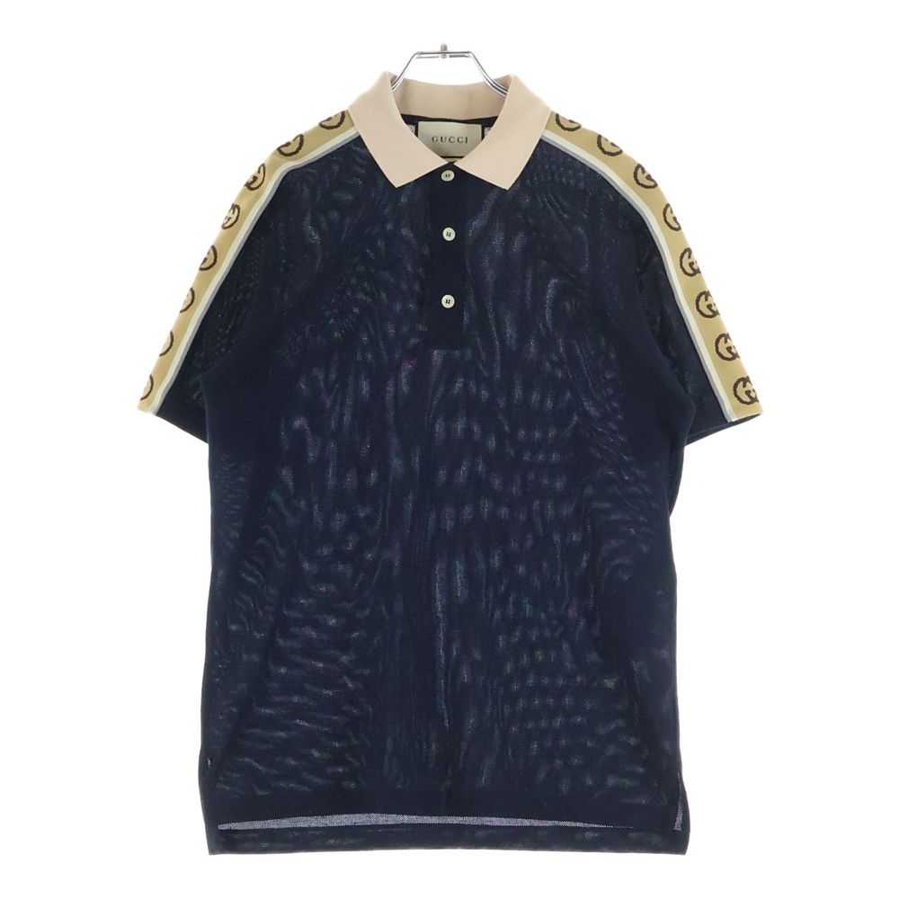 GUCCI (グッチ) 21AW インターロッキングG ストライプ 半袖ポロ シャツ