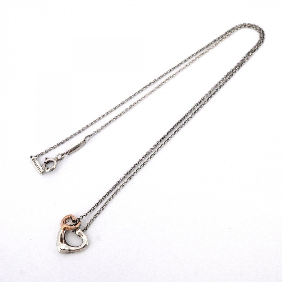 6jab0564】ティファニー ネックレス ダブルオープンハート K18PG