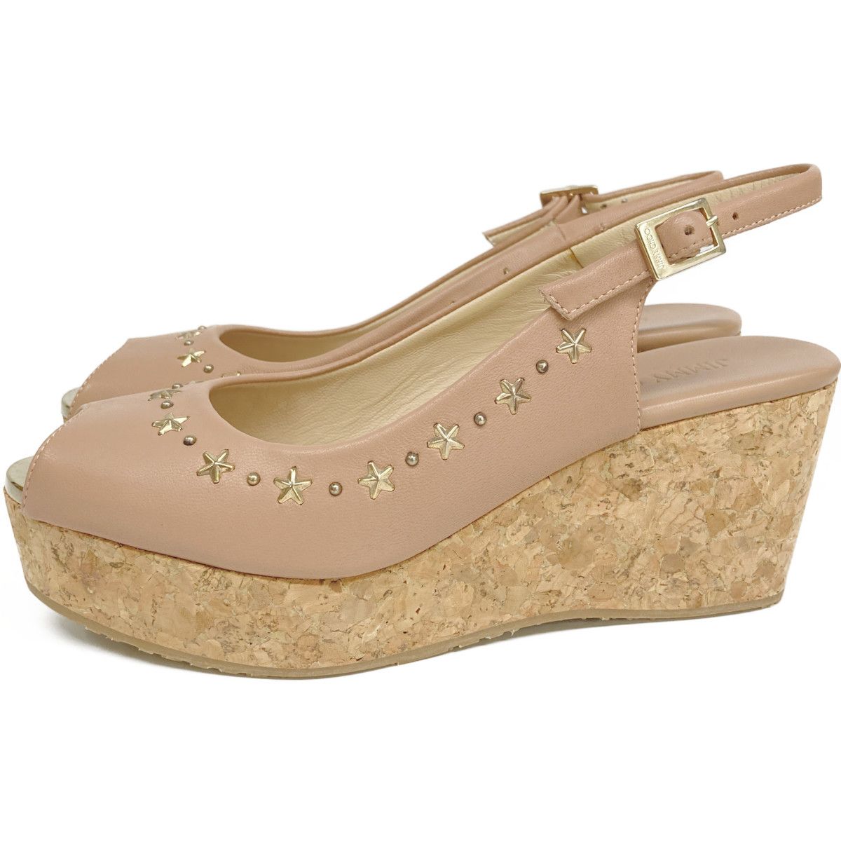 JIMMY CHOO ジミーチュウ スタースタッズ ウェッジサンダル 37 - メルカリ