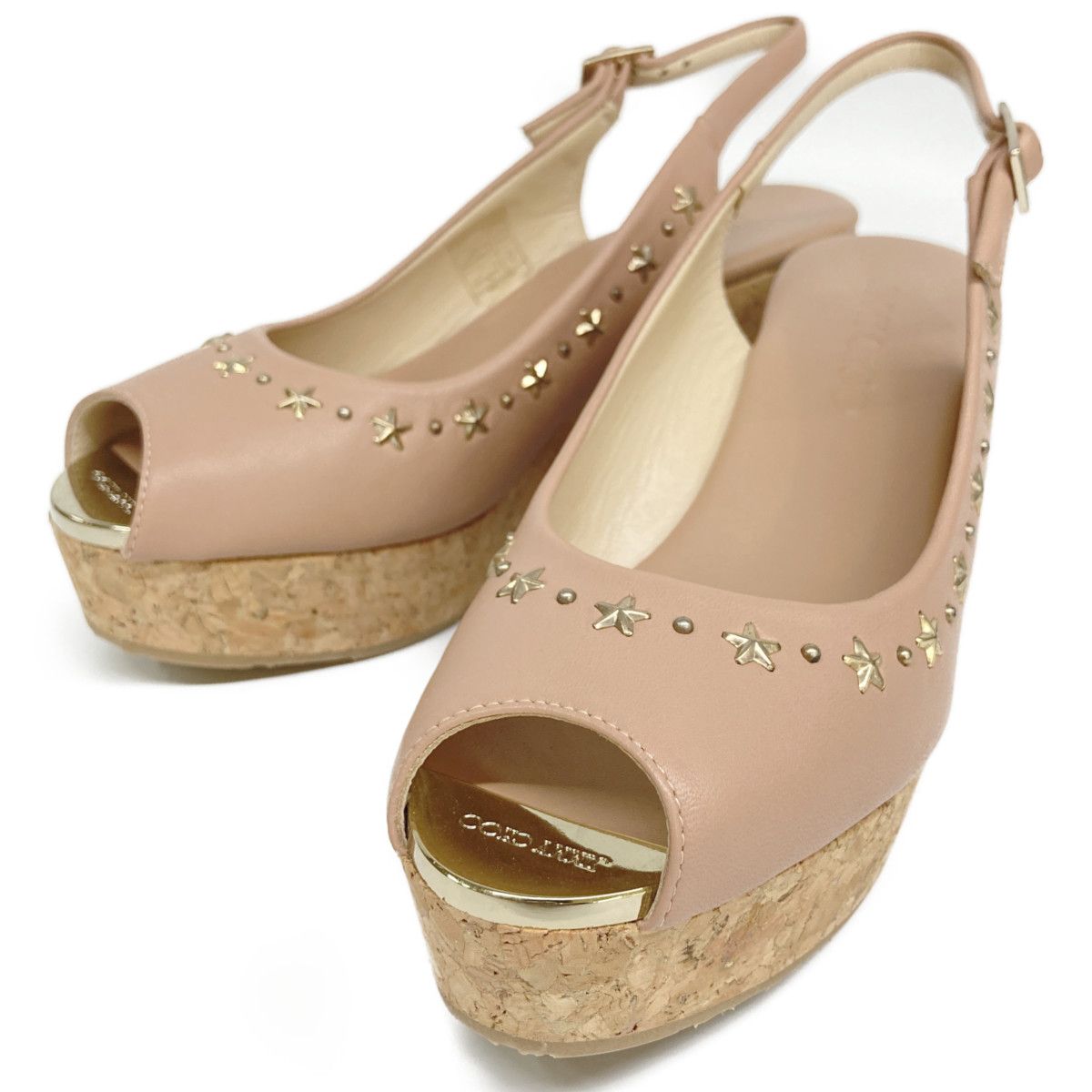 JIMMY CHOO ジミーチュウ スタースタッズ ウェッジサンダル 37 - メルカリ