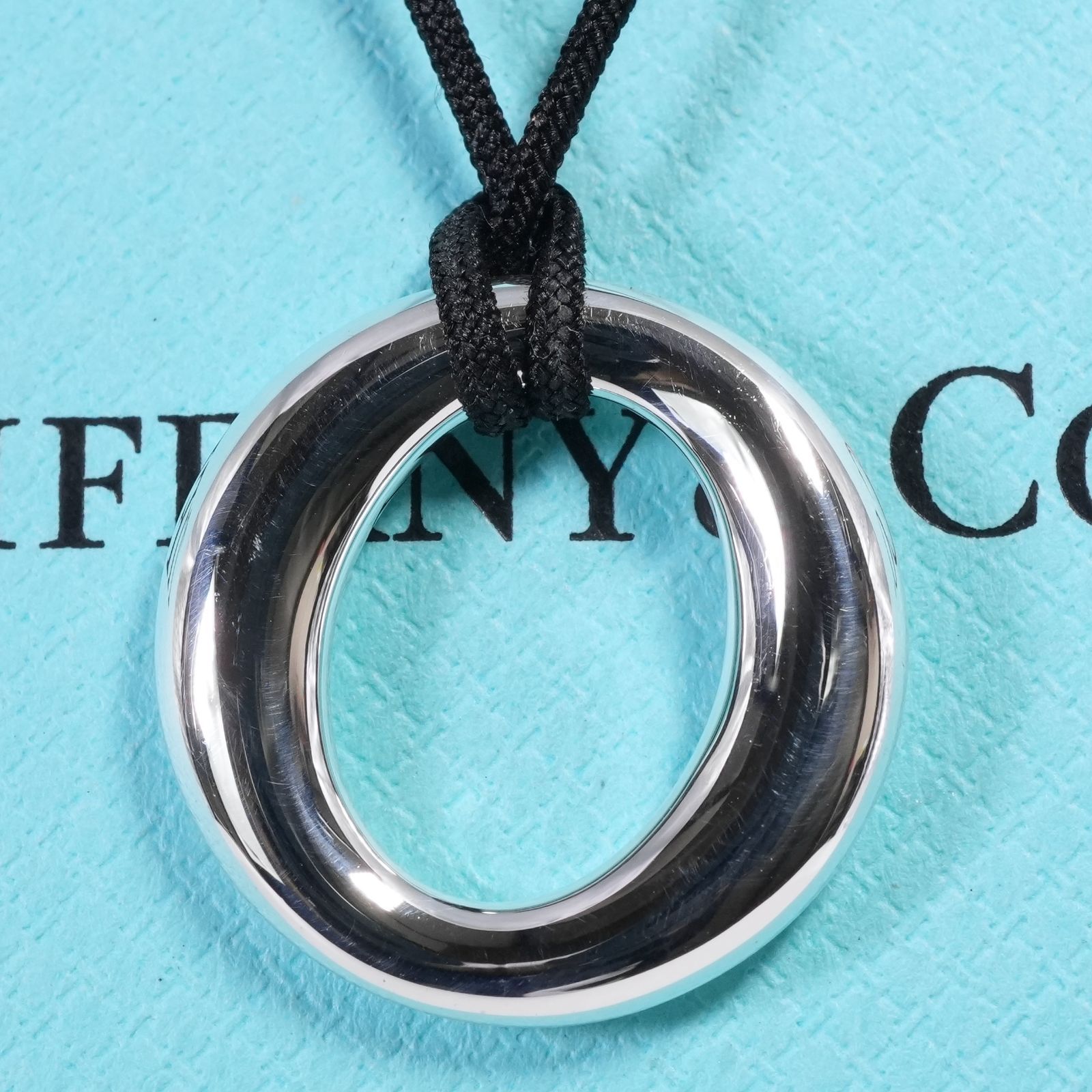 極美品 ティファニー セビアナ シルクコード ネックレス/25-3083