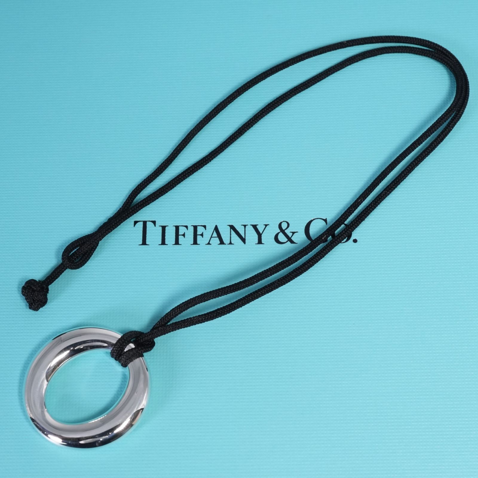極美品 ティファニー セビアナ シルクコード ネックレス/25-3083