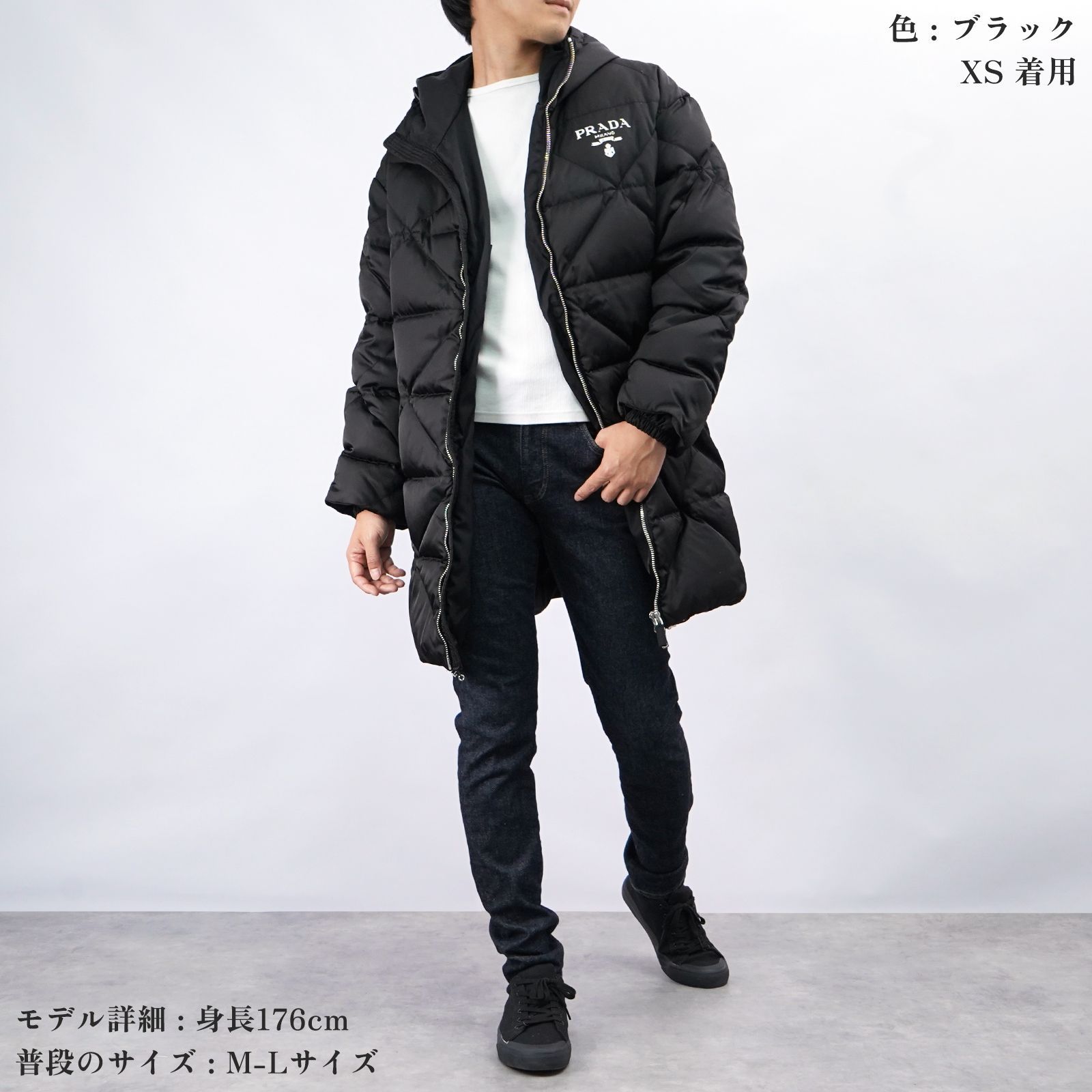 ランクA】PRADA ダウンジャケット SGC042 S222 1WQ8 ブラック - メルカリ