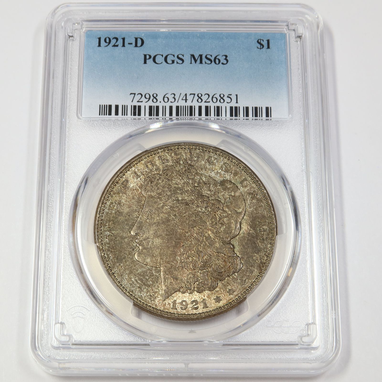 1921 D PCGS MS63 - TD シルバー モルガン ダラー - 1ドル コイン