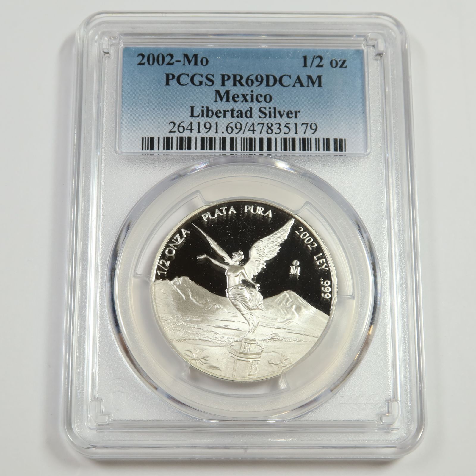 2002年 Mo PCGS プルーフ PR69 DCAM - メキシコ - 1/2オンス シルバー