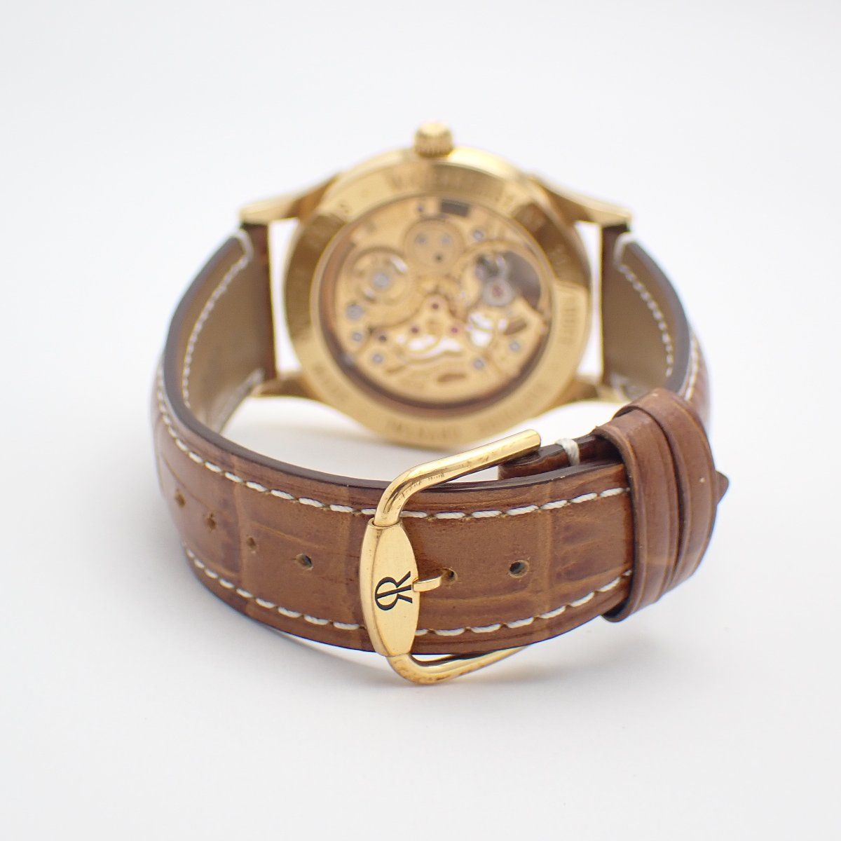 レビュートーメン スケルトン 手巻き メンズ 腕時計 ゴールドGP