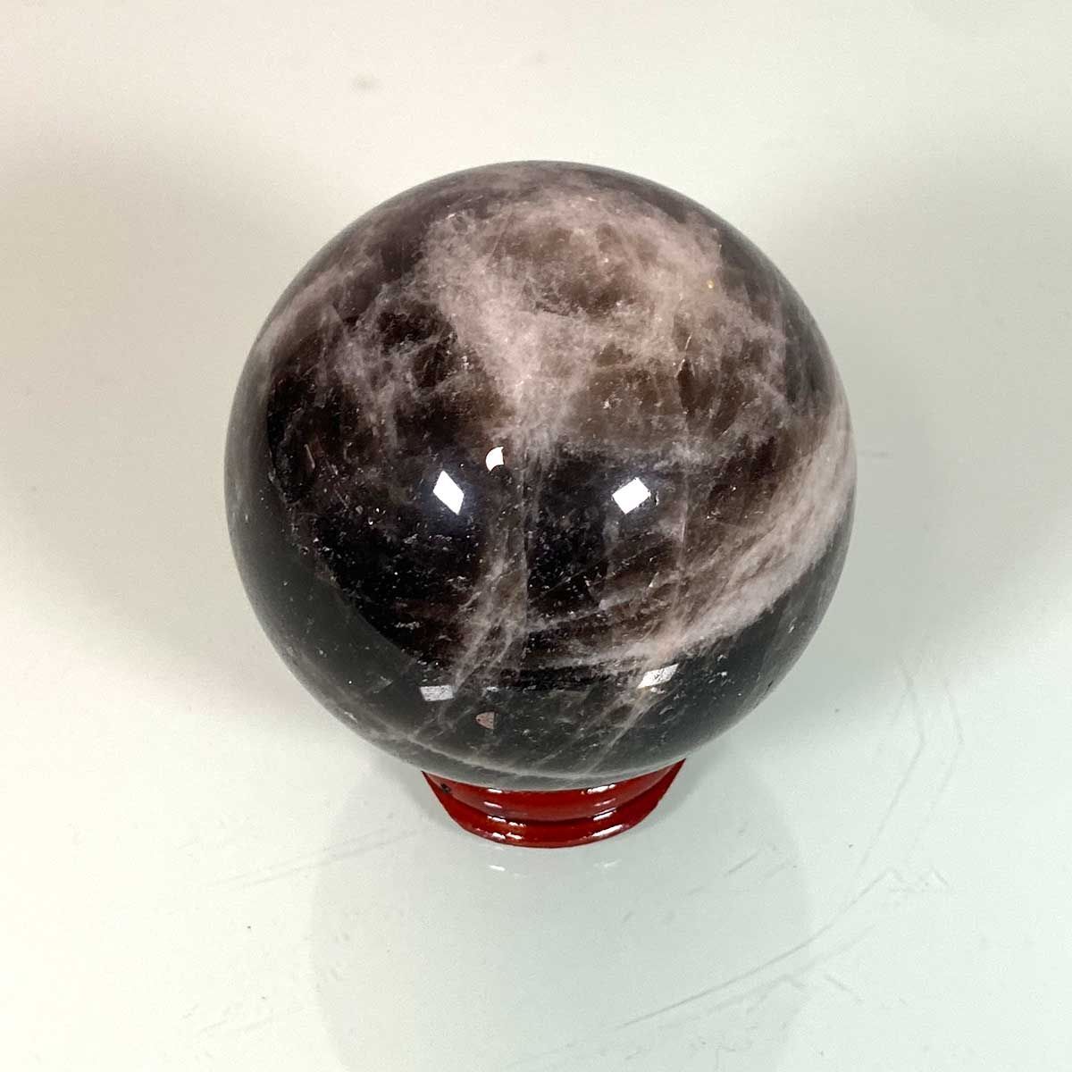 最高級 天然モリオン 黒水晶 丸玉 65mm 約374g｜純天然 原石 磨き玉